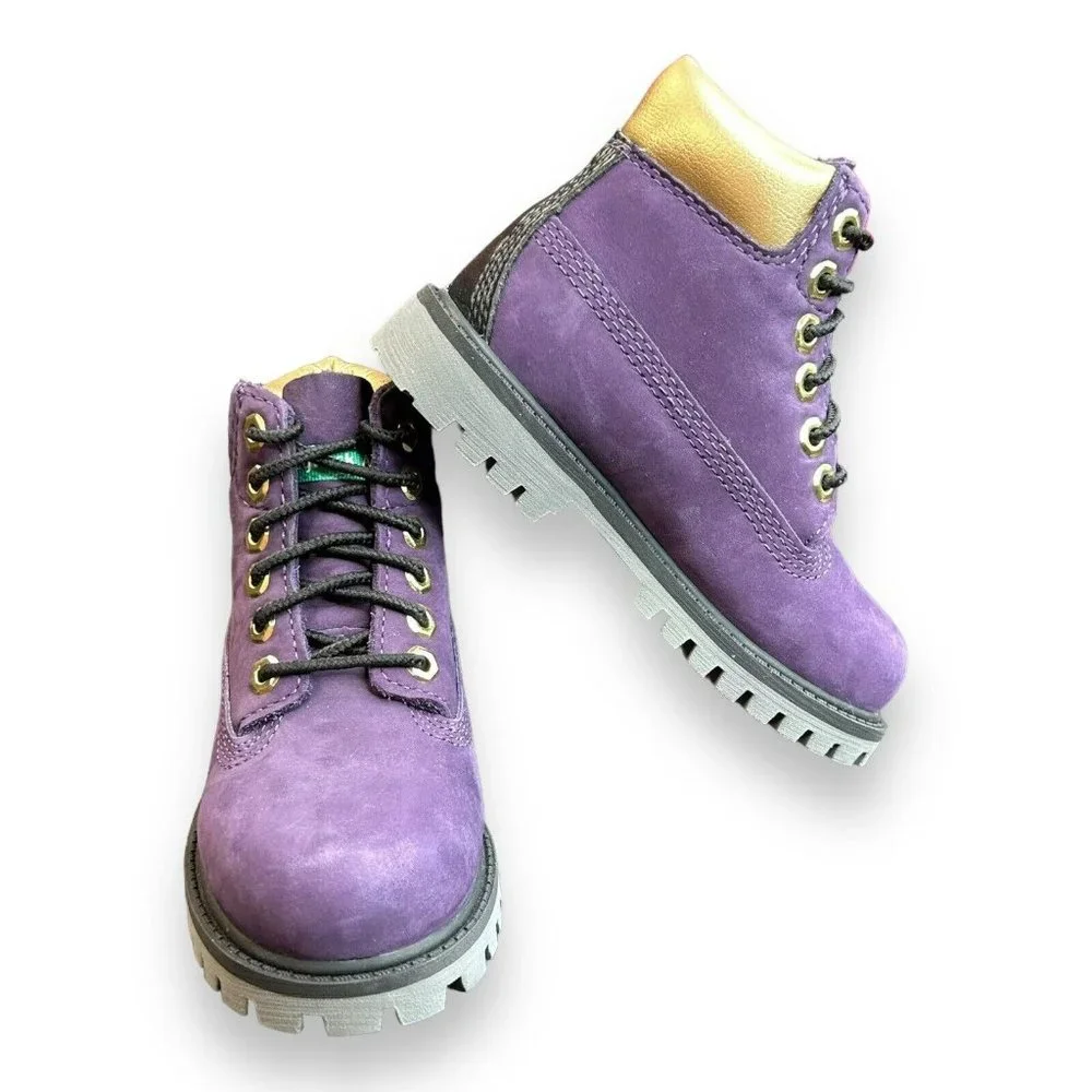 Timberland x NBA LA Lakers PSB Boys 6-Inch Waterproof Dark Purple‎ Boots Size 9C